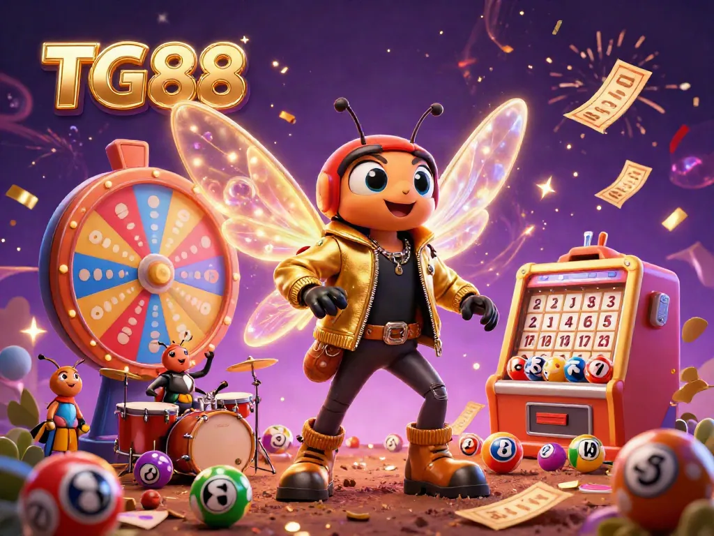 Join TG88 for thrilling jackpot action with vibrant casino elements in a dynamic party.