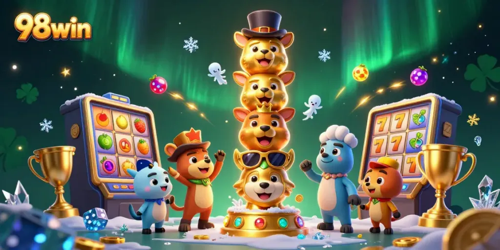 Engage in thrilling casino gaming with vibrant 98win animations featuring dynamic slots and jackpot elements.