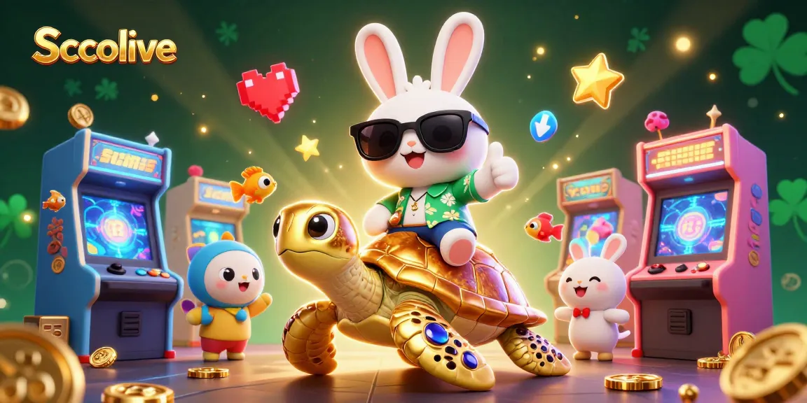 Socolive brings excitement with vibrant casino illustration featuring a lucky rabbit and golden turtle.