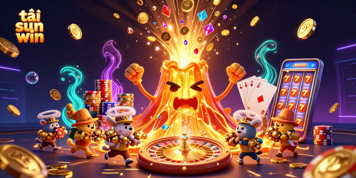 Experience the thrill of gaming with tải sun win, featuring a glorious eruption of treasure in this captivating 3D scene.