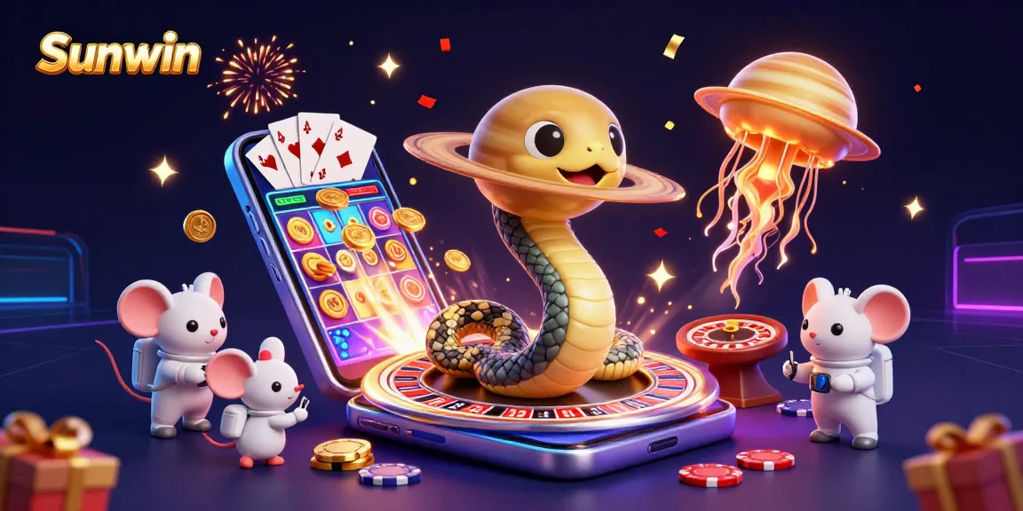 Experience thrilling gameplay with Sunwin’s vibrant casino universe featuring astronaut mice, roulette, and cosmic elements.